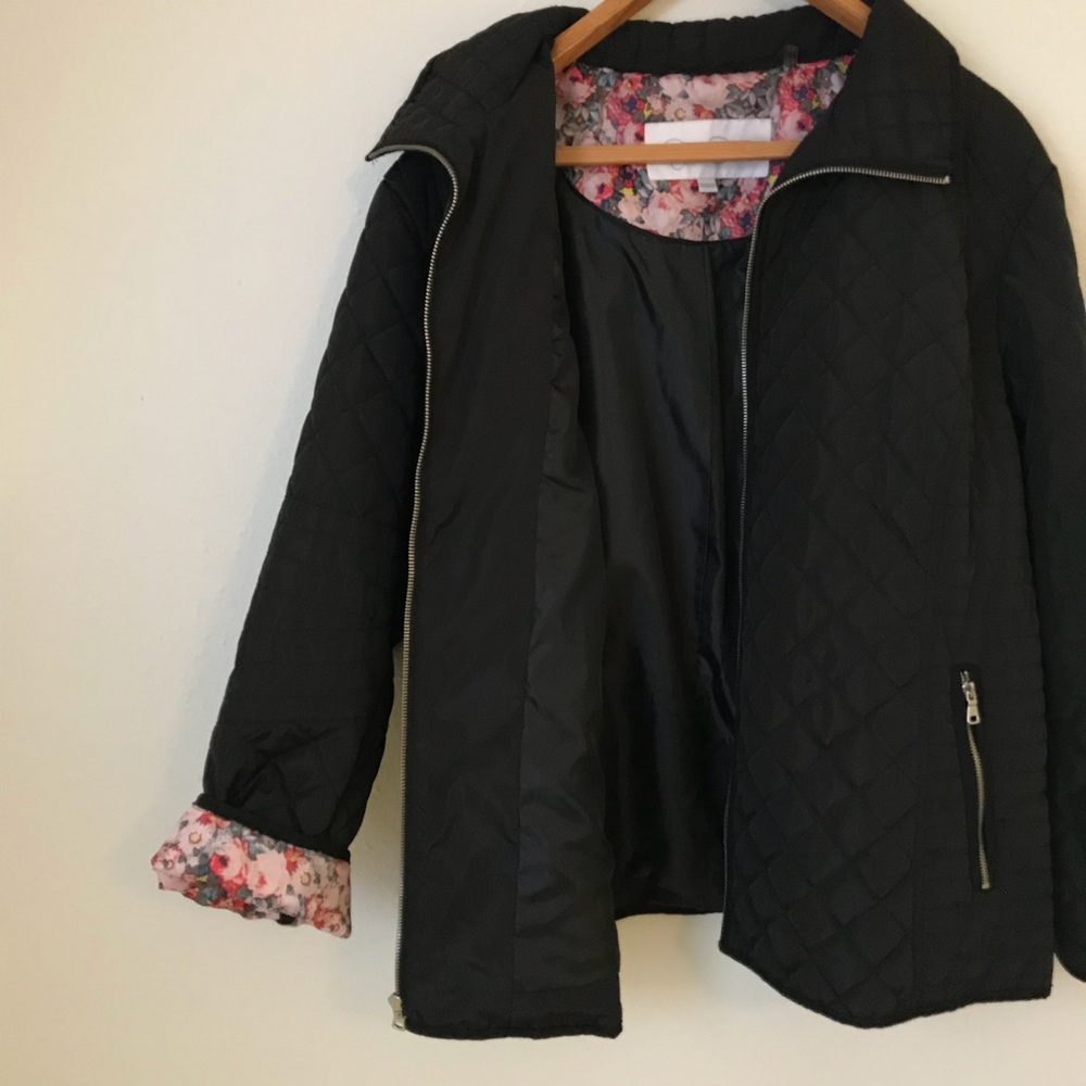 Jessica Simpson Black Quilted Zip-Front Jacket - Picture 4 of 6
